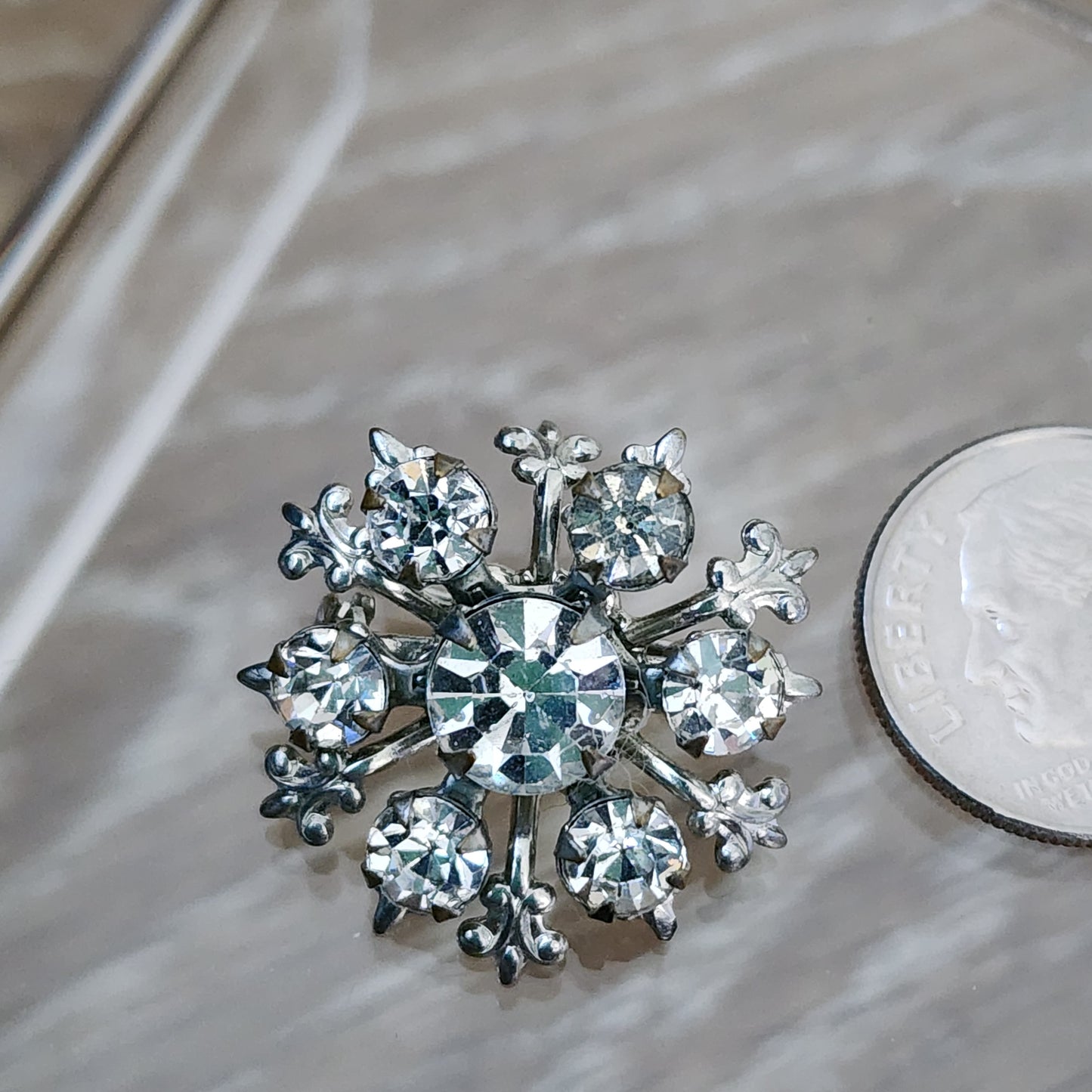 Rhinestone Snowflake Pin for Cissy - Vintage Jewelry