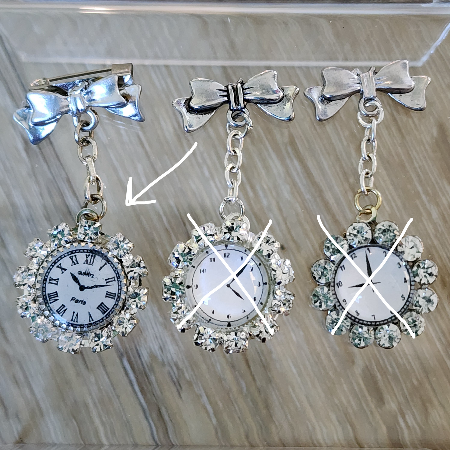 Chatelaine Rhinestone Watch Roman Numerals