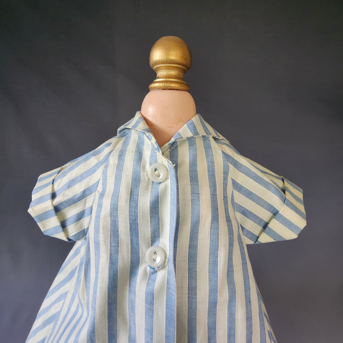 Blue striped Trapeze Dress for Cissy