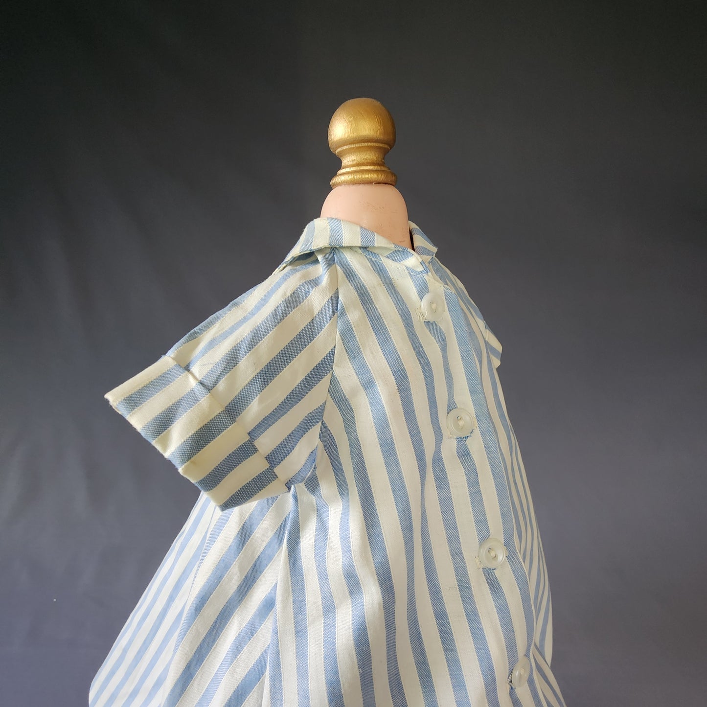 Blue striped Trapeze Dress for Cissy