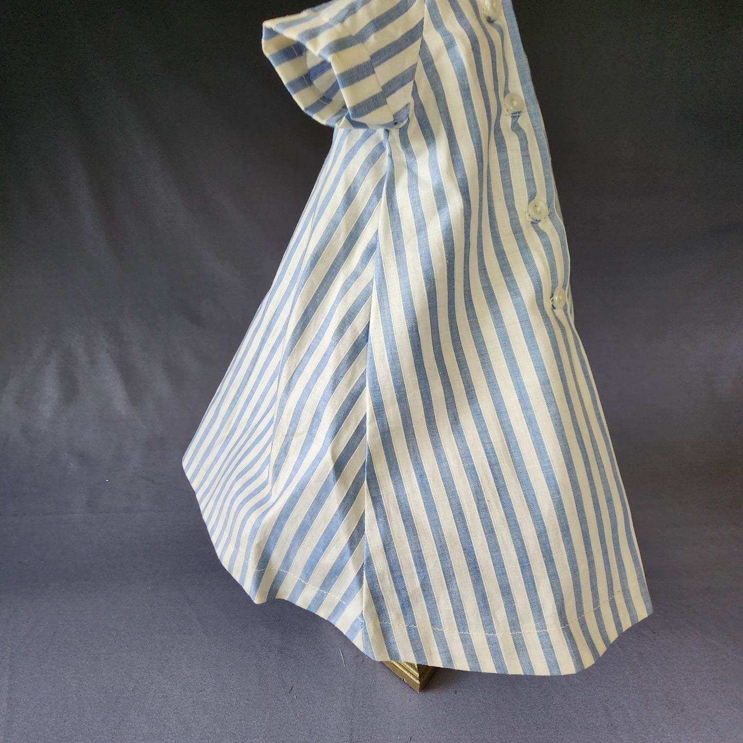 Blue striped Trapeze Dress for Cissy