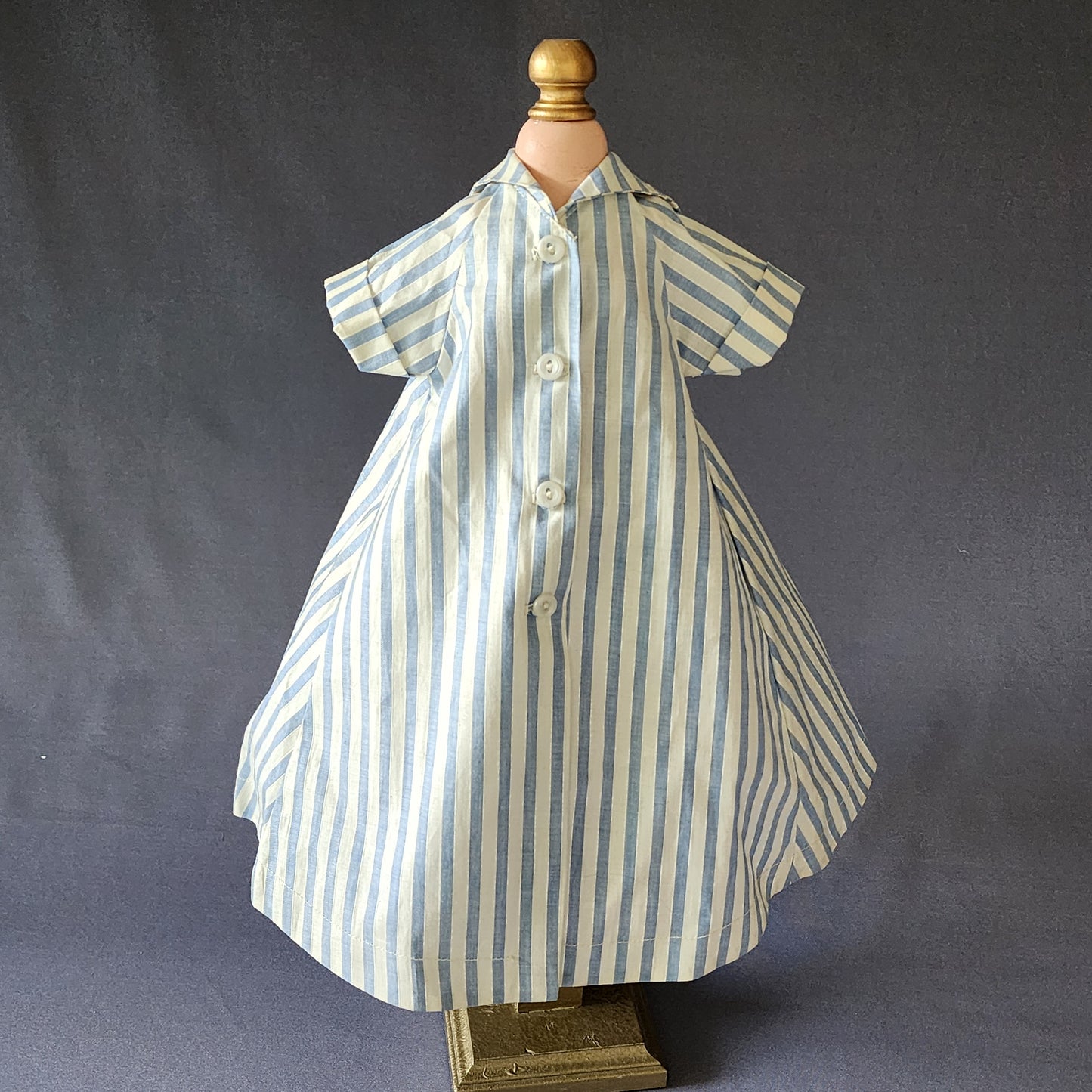 Blue striped Trapeze Dress for Cissy