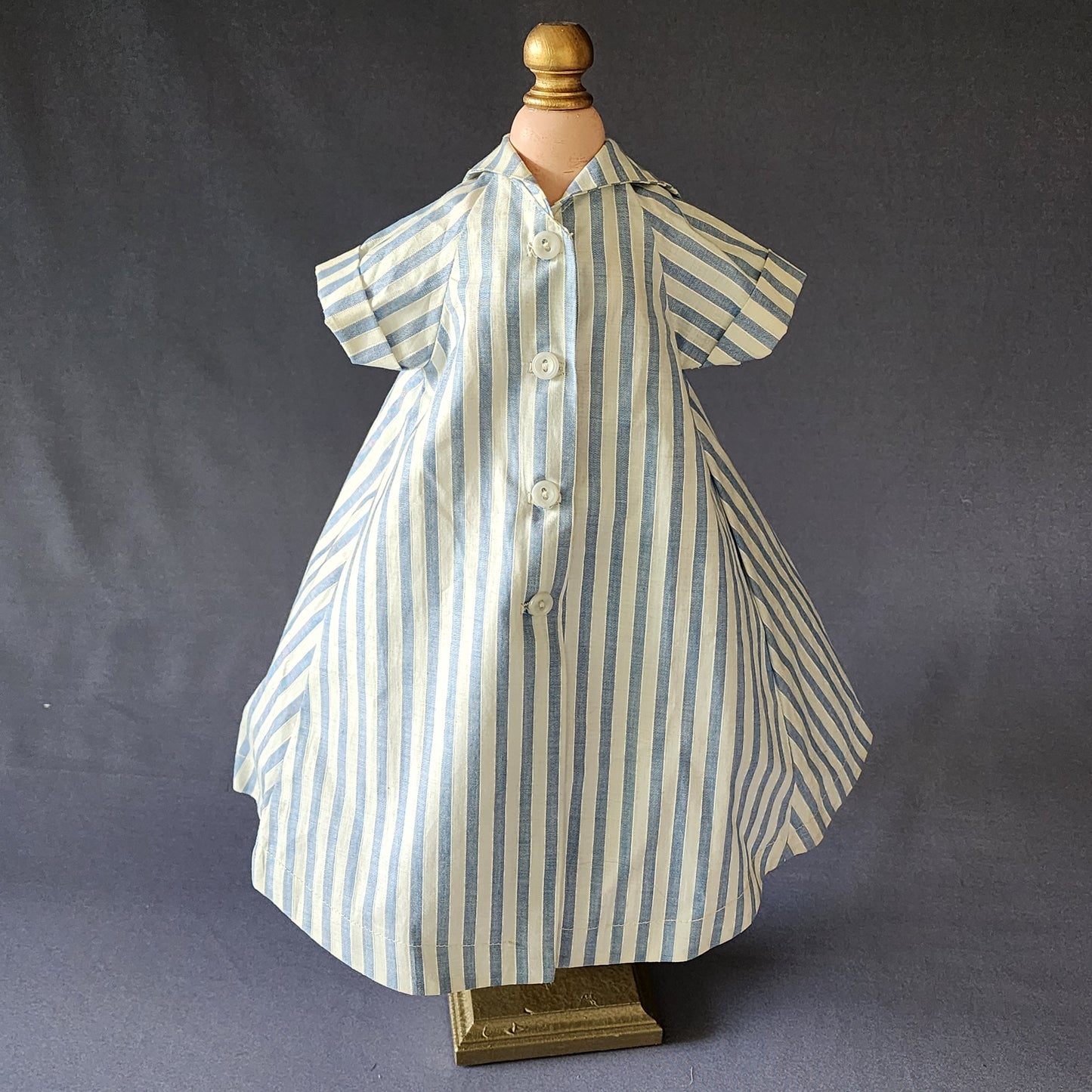 Blue striped Trapeze Dress for Cissy