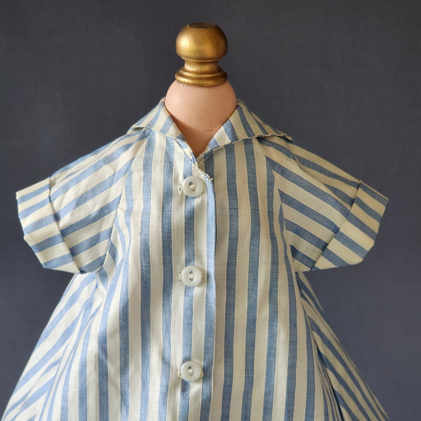 Blue striped Trapeze Dress for Cissy