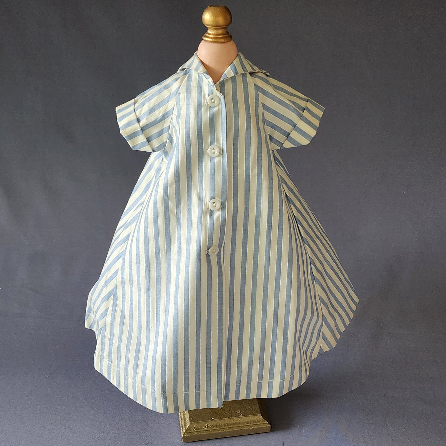 Blue striped Trapeze Dress for Cissy