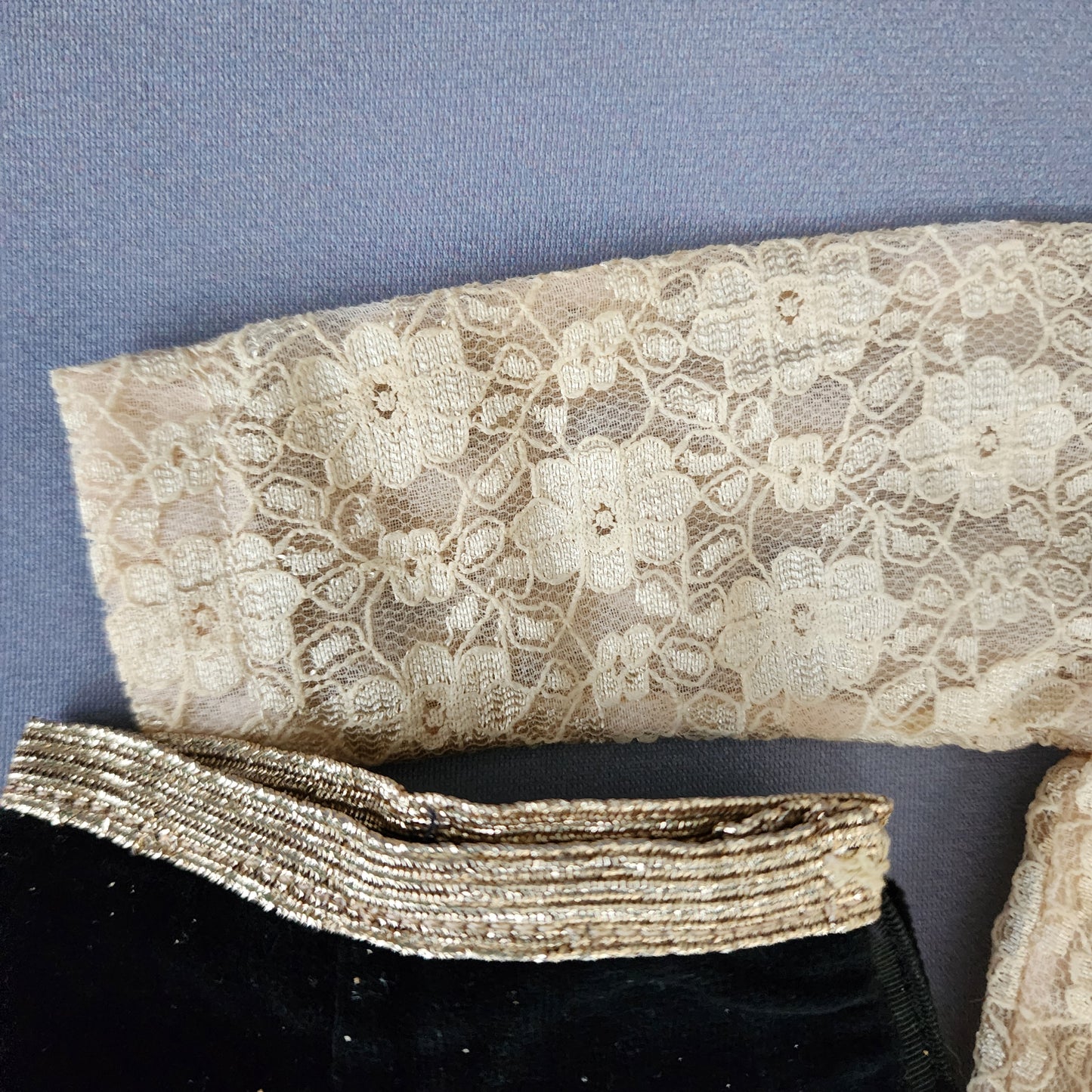 Lace Toreador Set with Black Velvet pants
