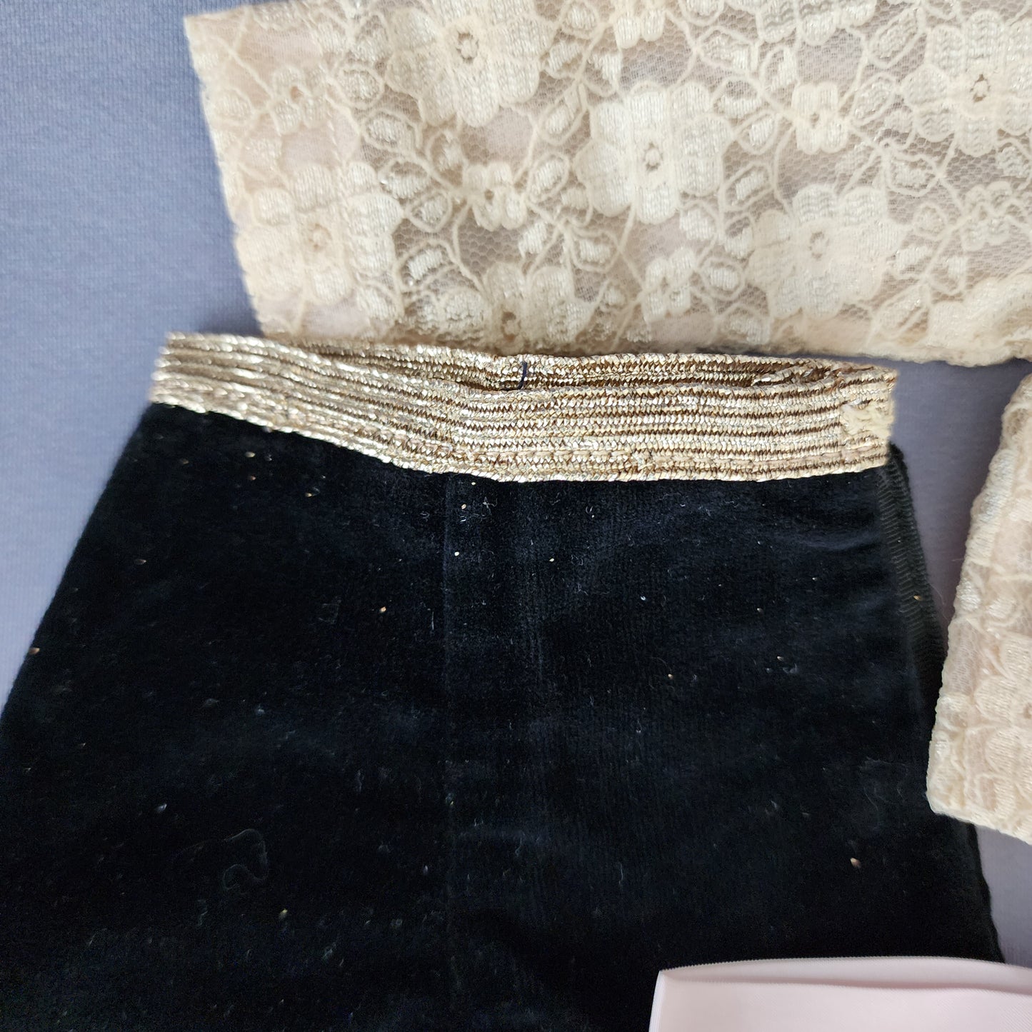 Lace Toreador Set with Black Velvet pants