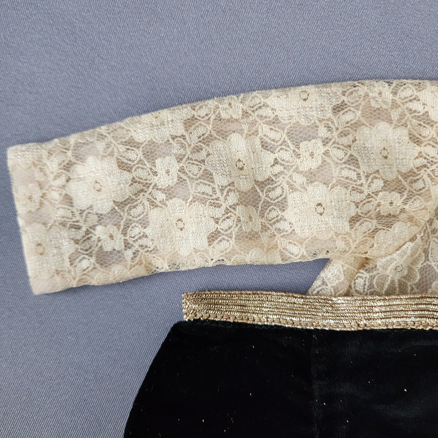 Lace Toreador Set with Black Velvet pants