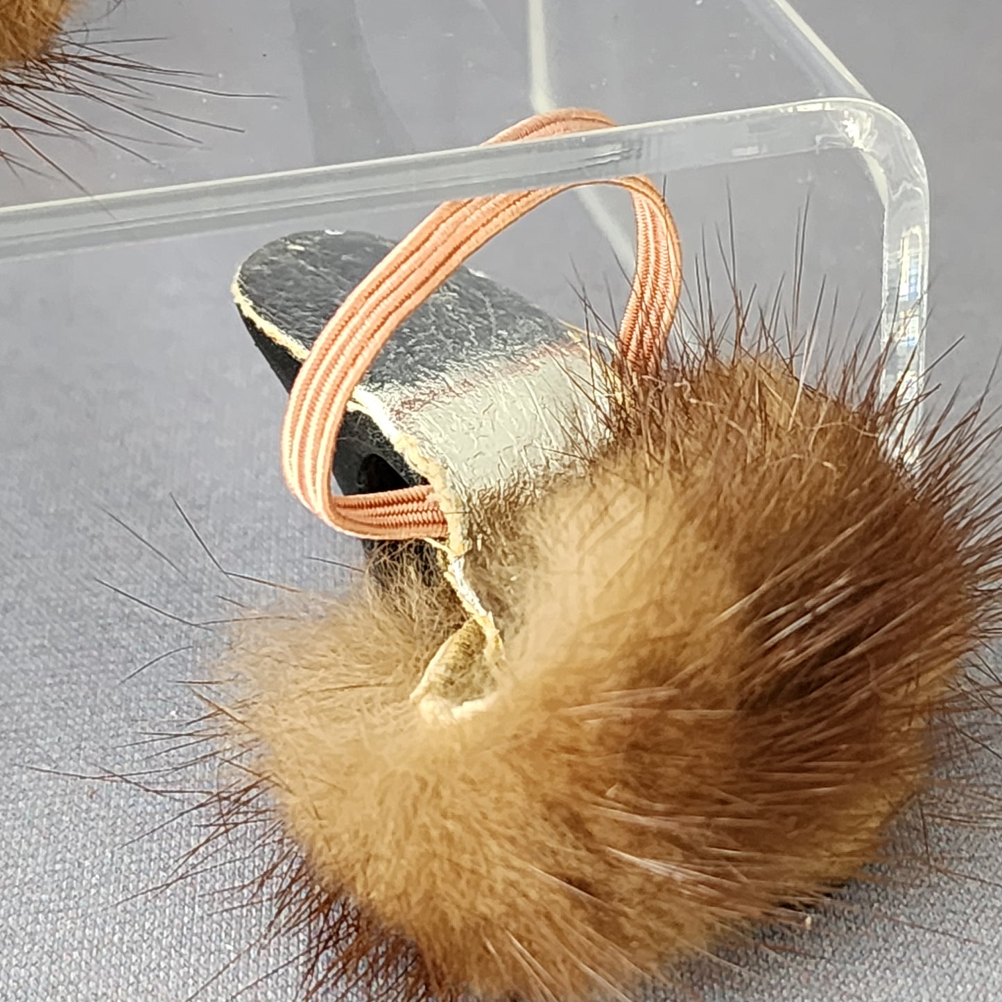 MINK FUR trimmed mules, RARE