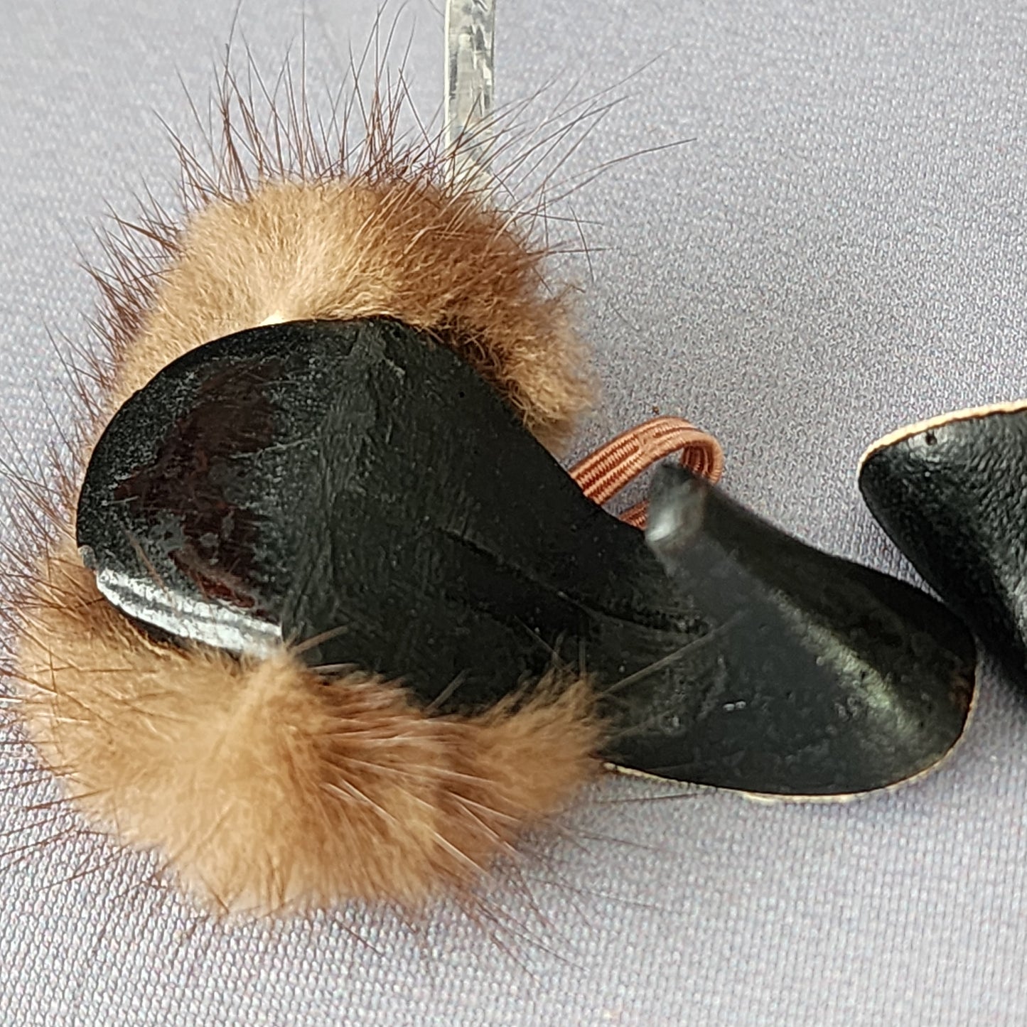 MINK FUR trimmed mules, RARE
